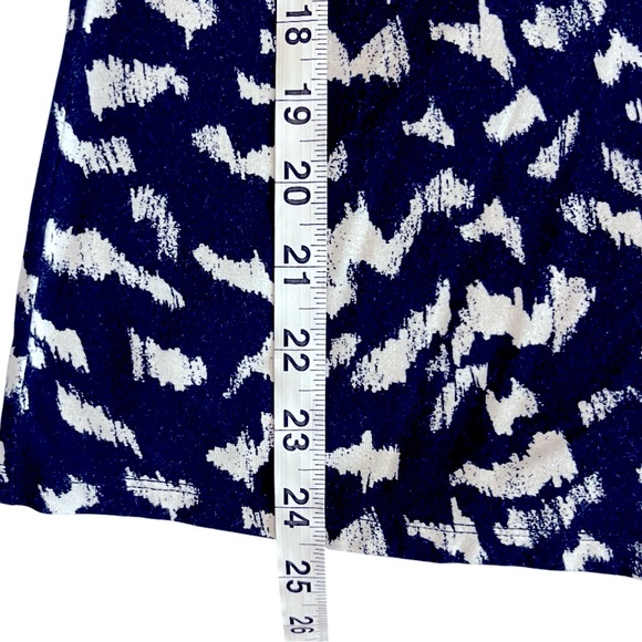 Boss Navy White Patterned Printed Knit Long Sleeved Stretch Turtleneck Corpcore - Picture 6 of 6